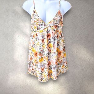 Trixxi New Juniors Floral Print Sleeveless Asymmetrical Hem Mini Dress Size XL